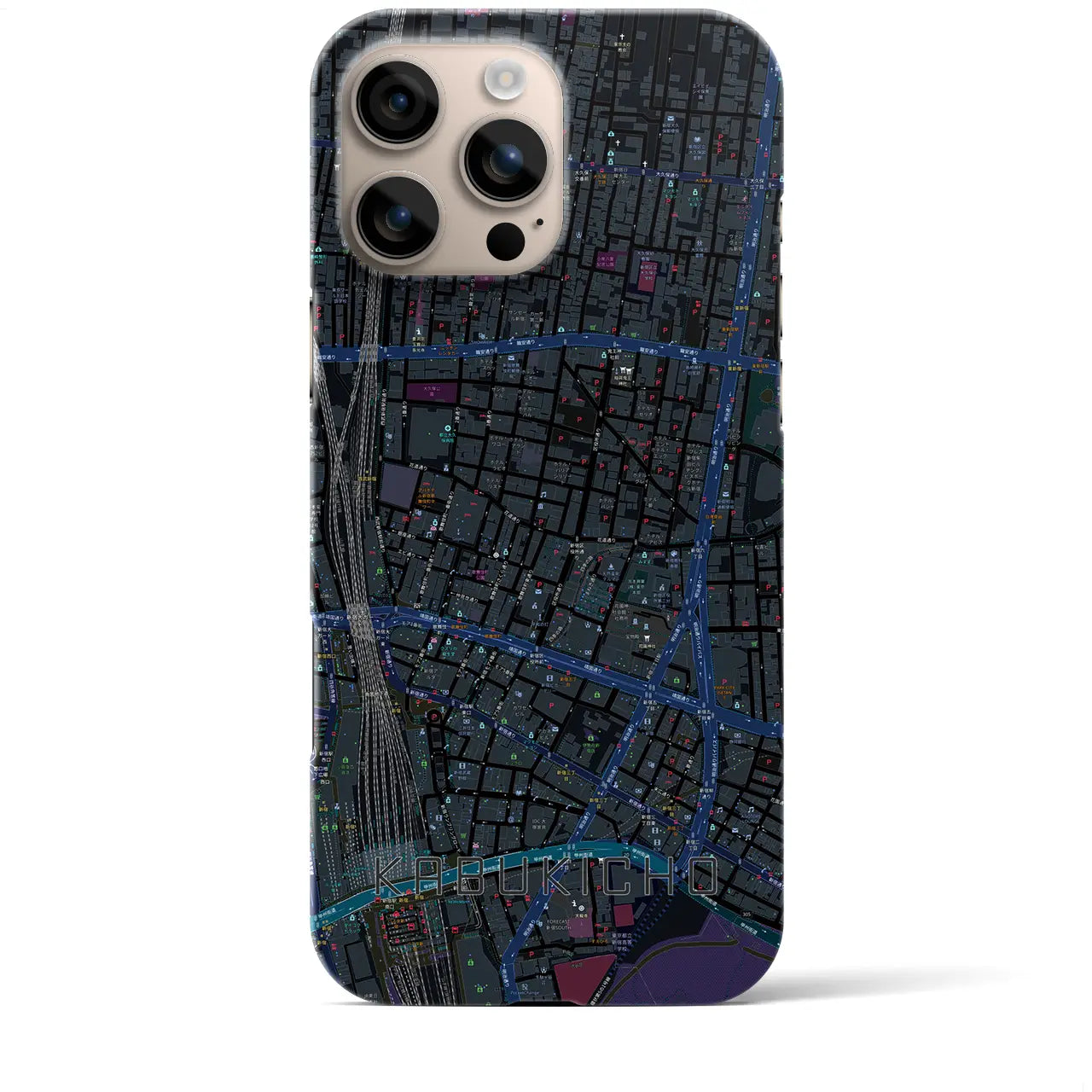 【歌舞伎町(東京都)】地図柄iPhoneケース(バックカバータイプ)