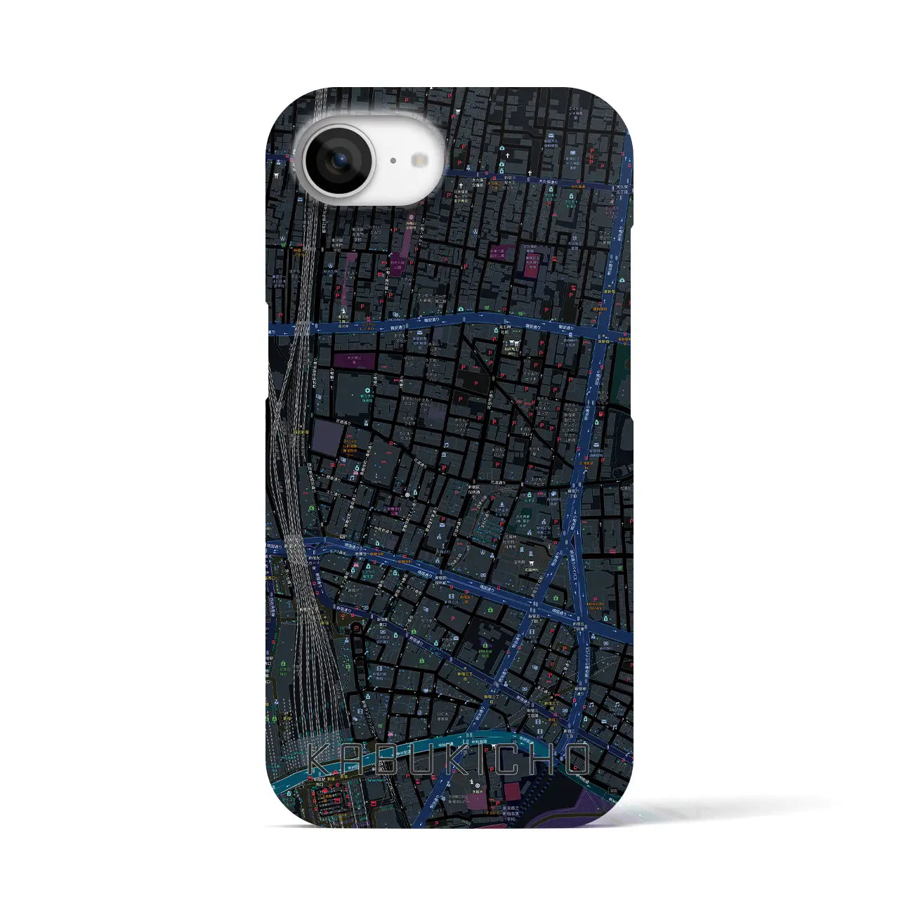 【歌舞伎町(東京都)】地図柄iPhoneケース(バックカバータイプ)