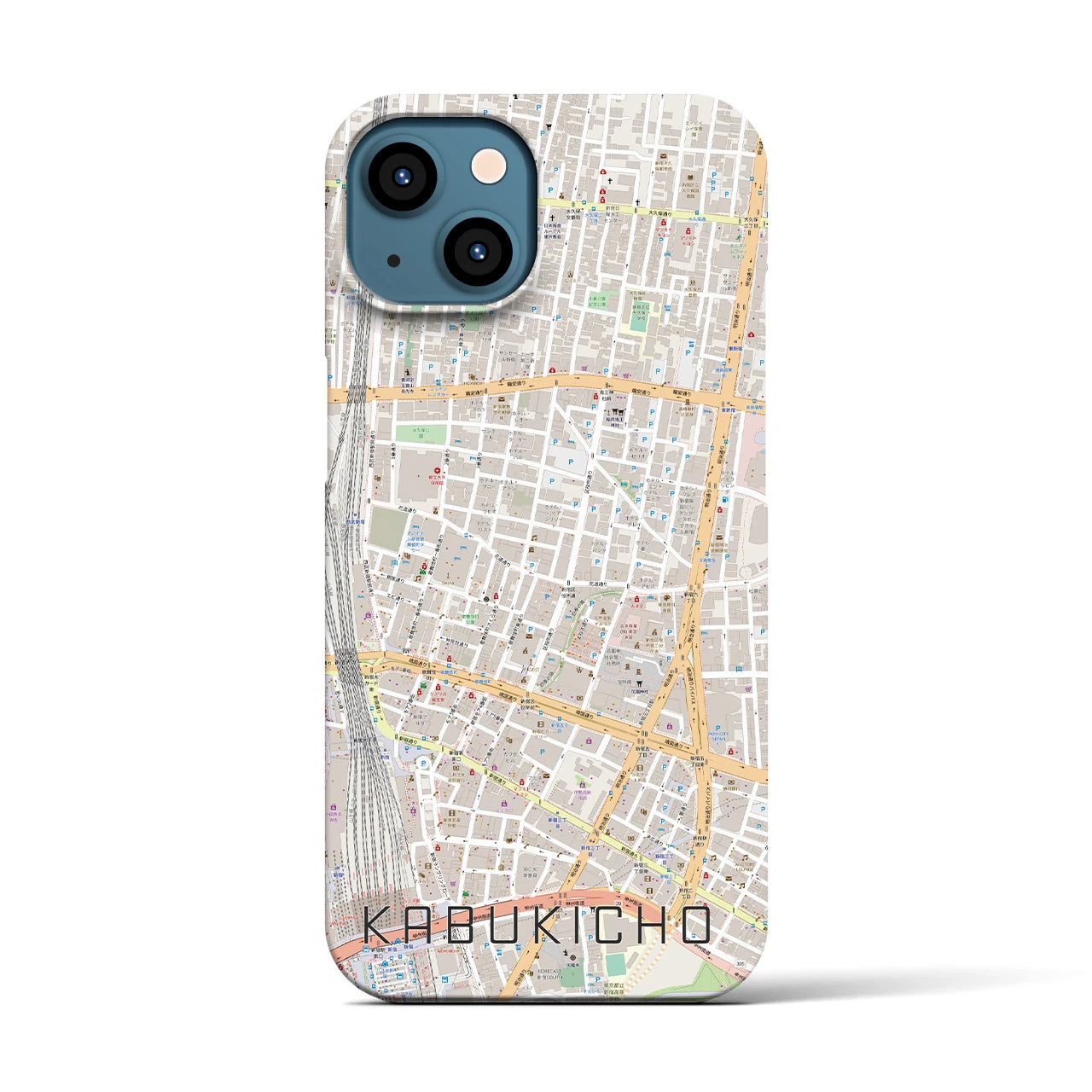 【歌舞伎町(東京都)】地図柄iPhoneケース(バックカバータイプ)
