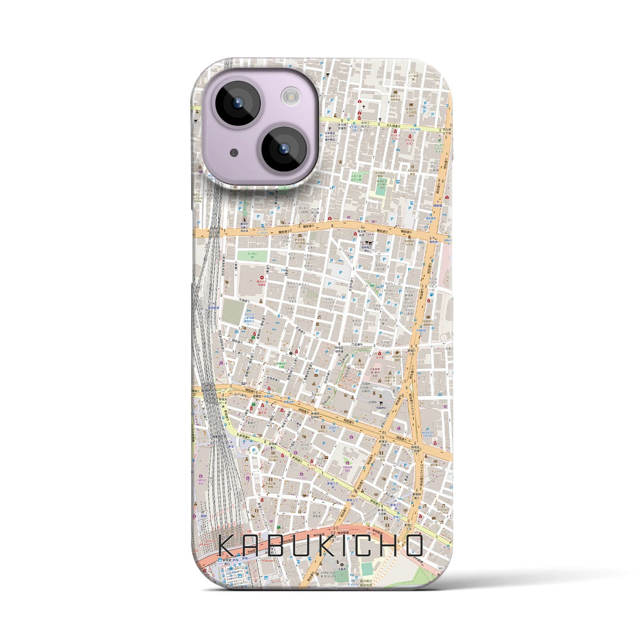【歌舞伎町(東京都)】地図柄iPhoneケース(バックカバータイプ)
