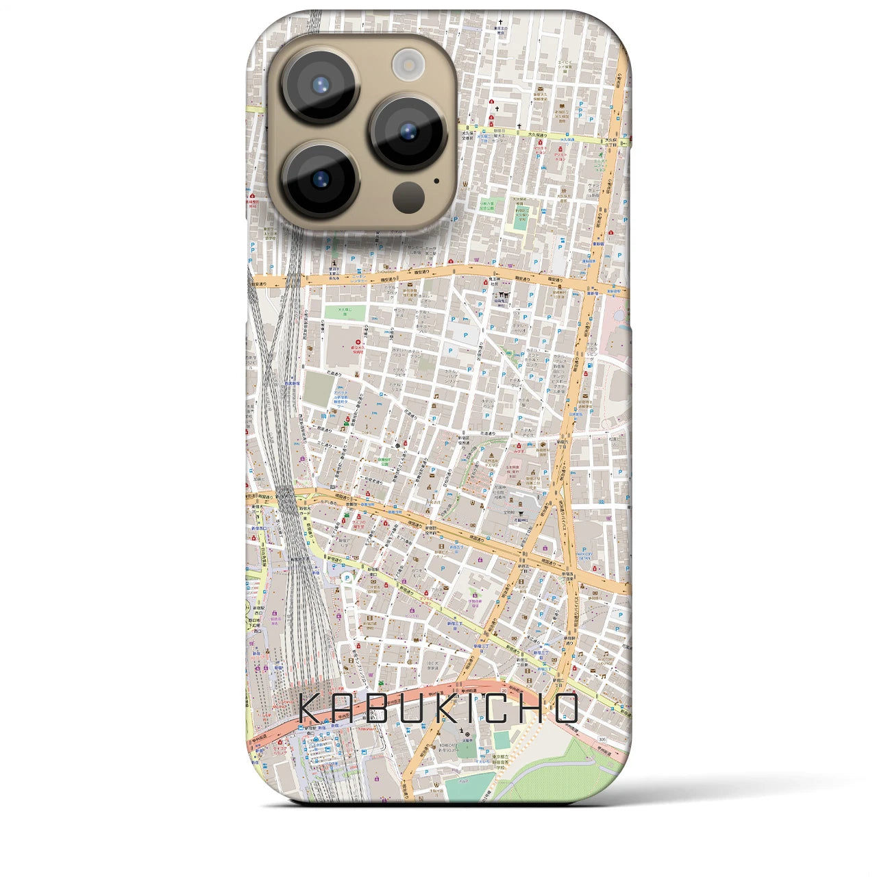 【歌舞伎町(東京都)】地図柄iPhoneケース(バックカバータイプ)