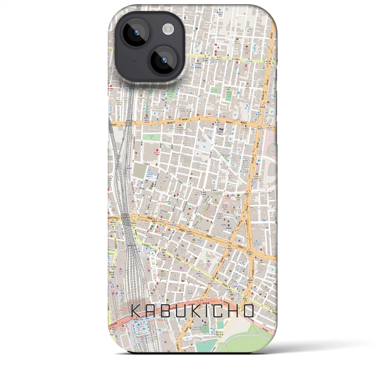 【歌舞伎町(東京都)】地図柄iPhoneケース(バックカバータイプ)