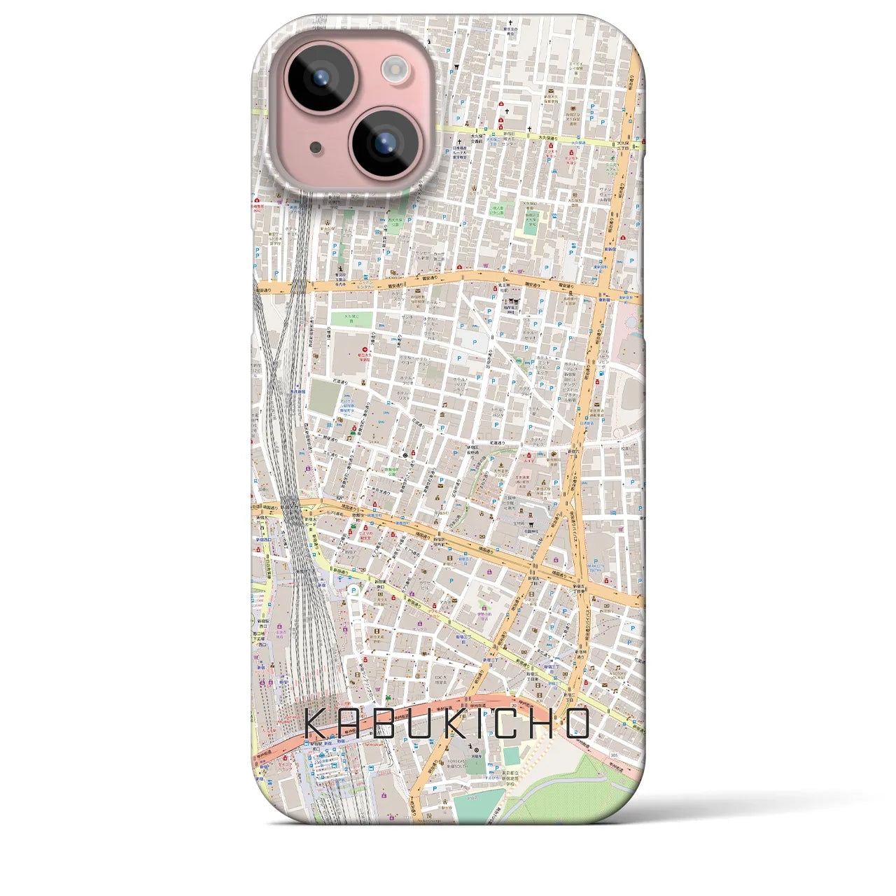 【歌舞伎町(東京都)】地図柄iPhoneケース(バックカバータイプ)