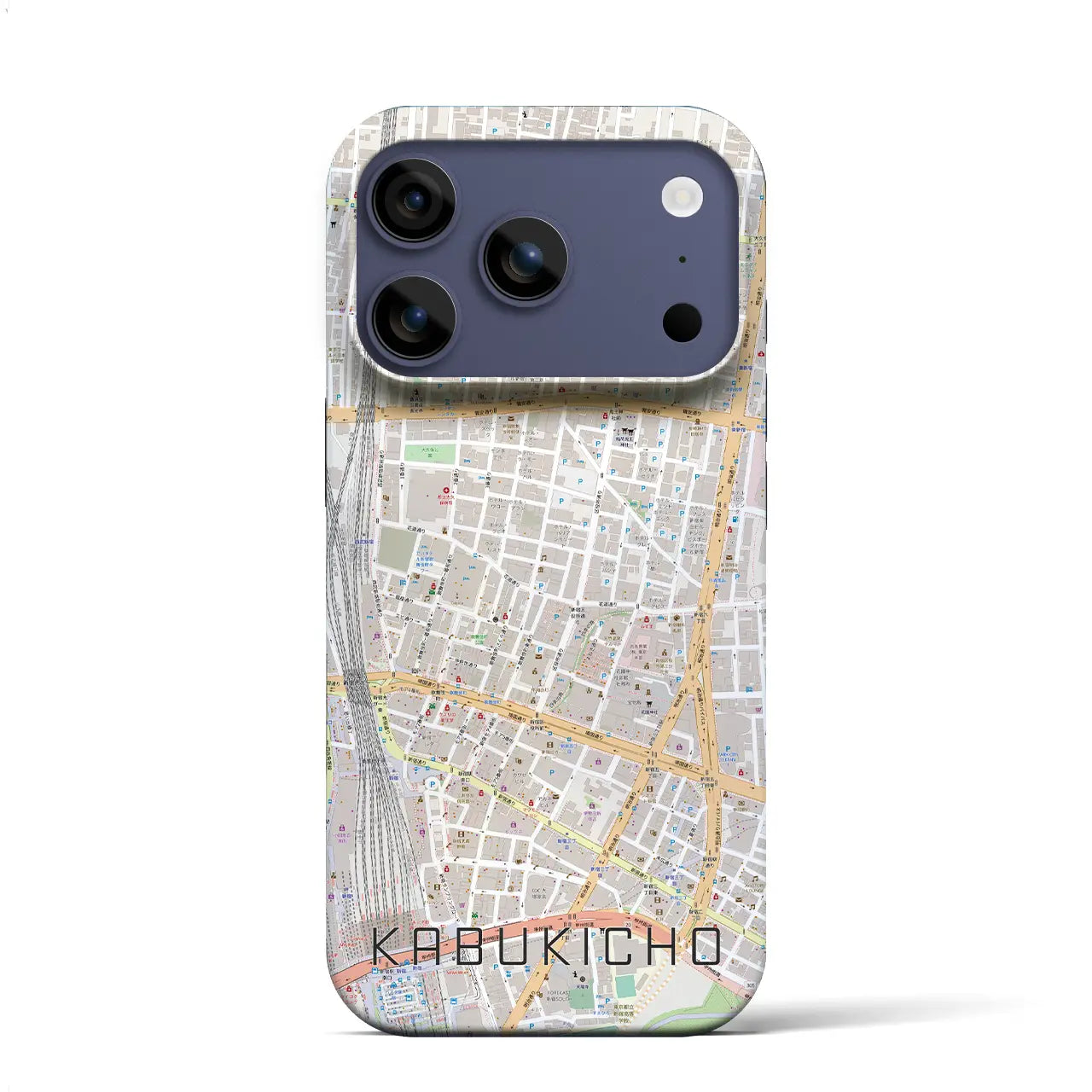 【歌舞伎町(東京都)】地図柄iPhoneケース(バックカバータイプ)ブラック・iPhone 17 Pro Max 用