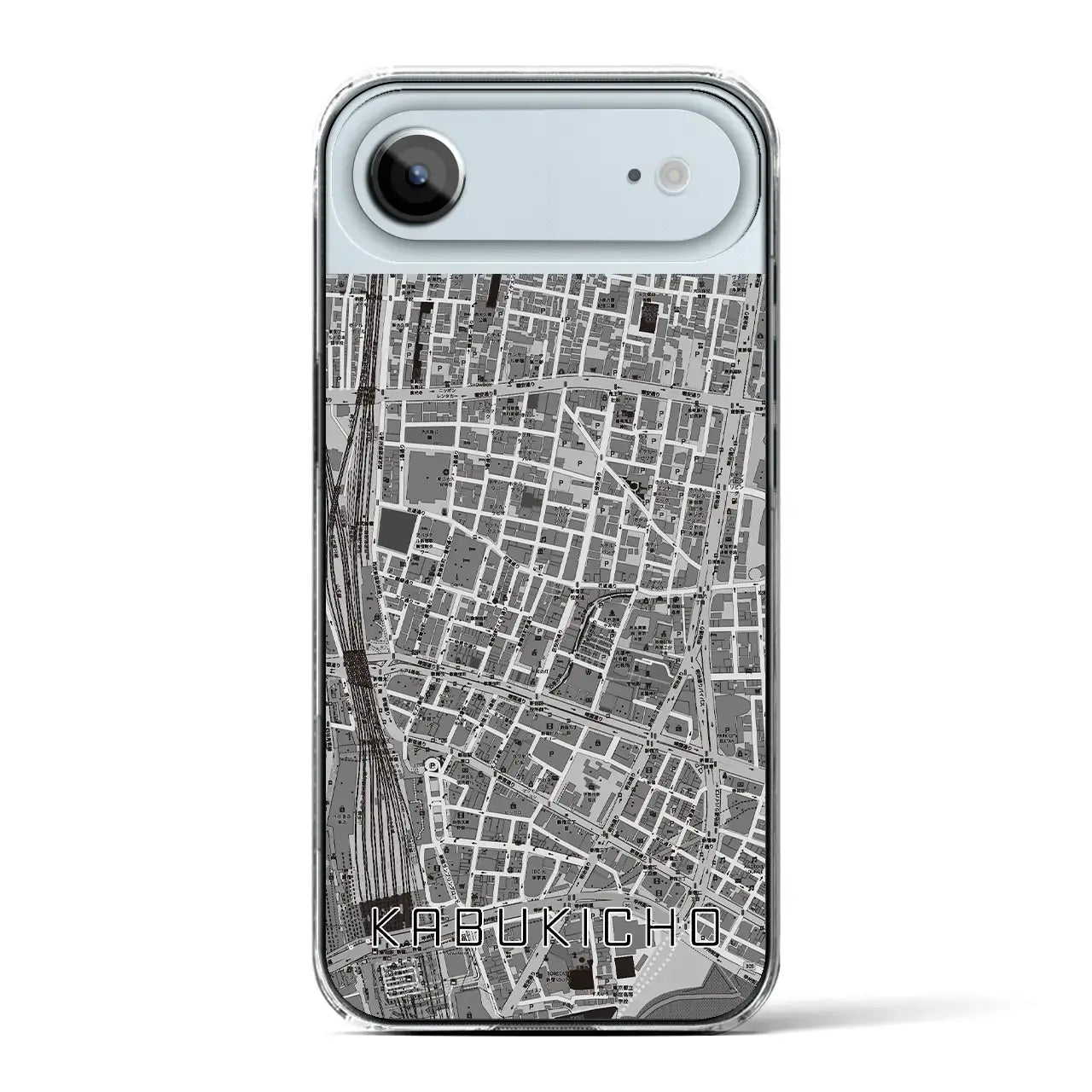 【歌舞伎町(東京都)】地図柄iPhoneケース(クリアタイプ)モノトーン・iPhone 17 Pro Max 用