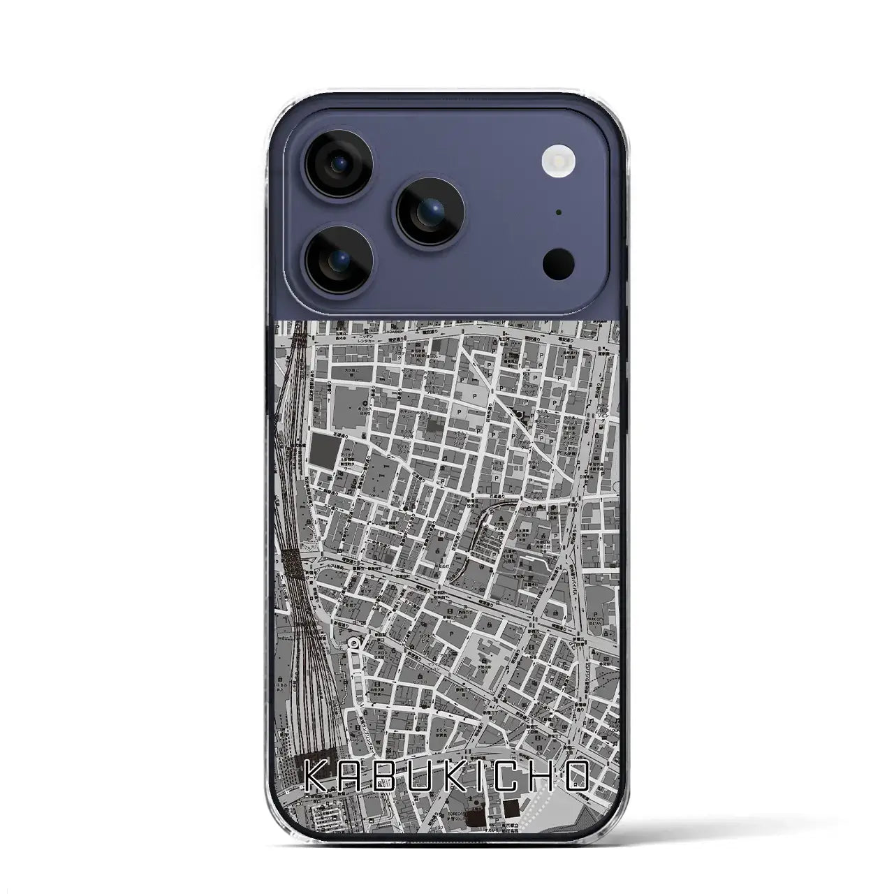 【歌舞伎町(東京都)】地図柄iPhoneケース(クリアタイプ)モノトーン・iPhone 17 Pro Max 用