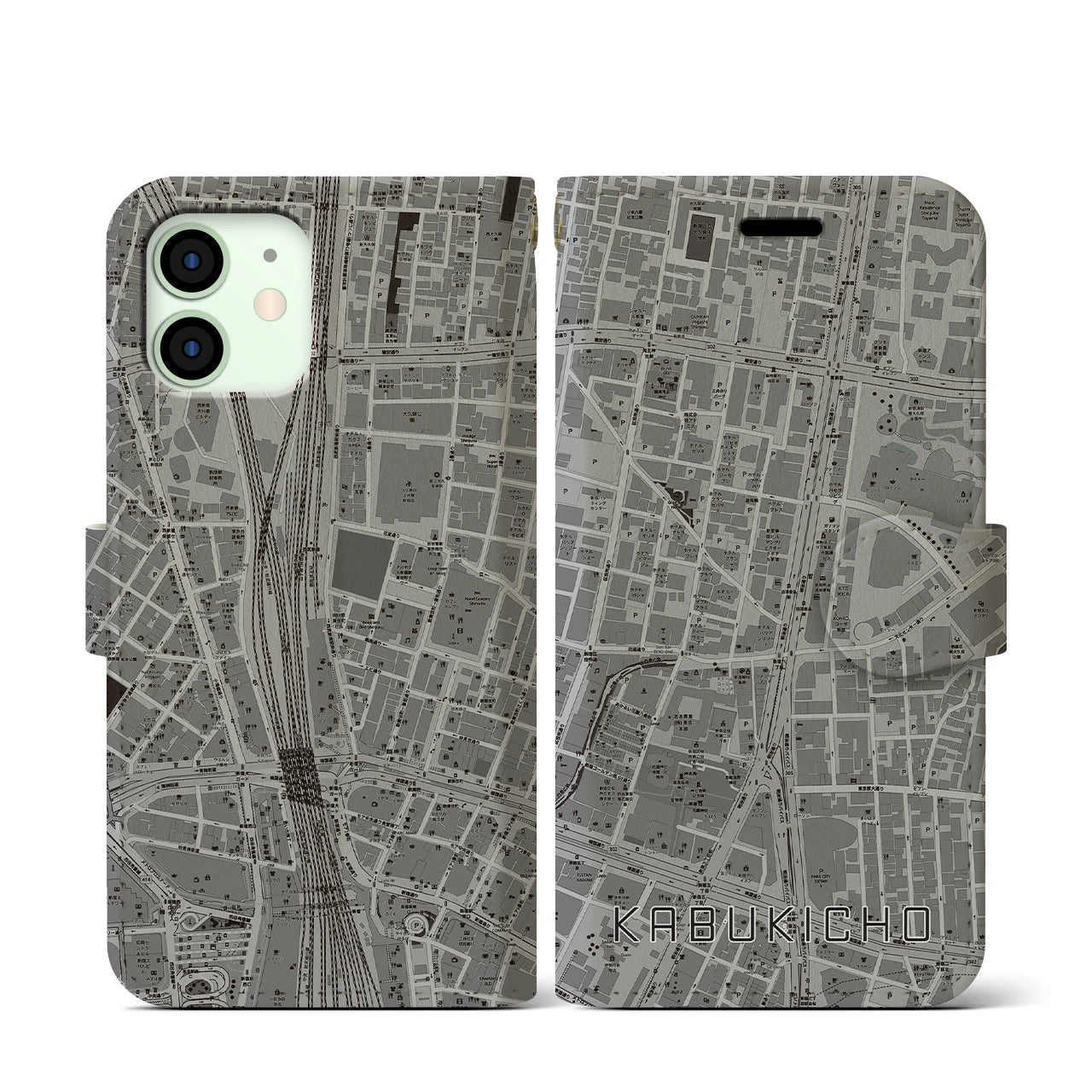 【歌舞伎町(東京都)】地図柄iPhoneケース(手帳タイプ)