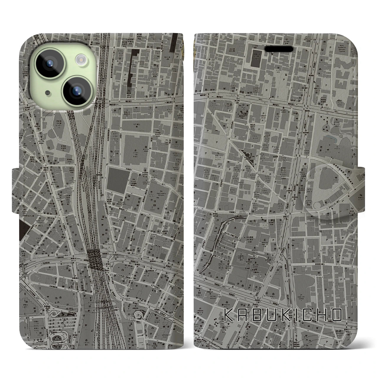 【歌舞伎町(東京都)】地図柄iPhoneケース(手帳タイプ)