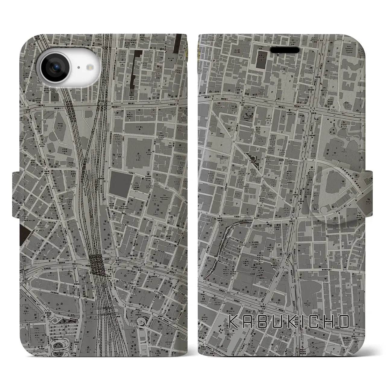 【歌舞伎町(東京都)】地図柄iPhoneケース(手帳タイプ)