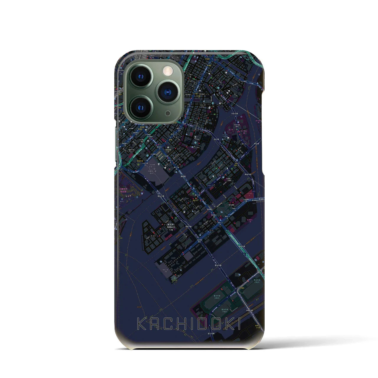 【勝どき(東京都)】地図柄iPhoneケース(バックカバータイプ)