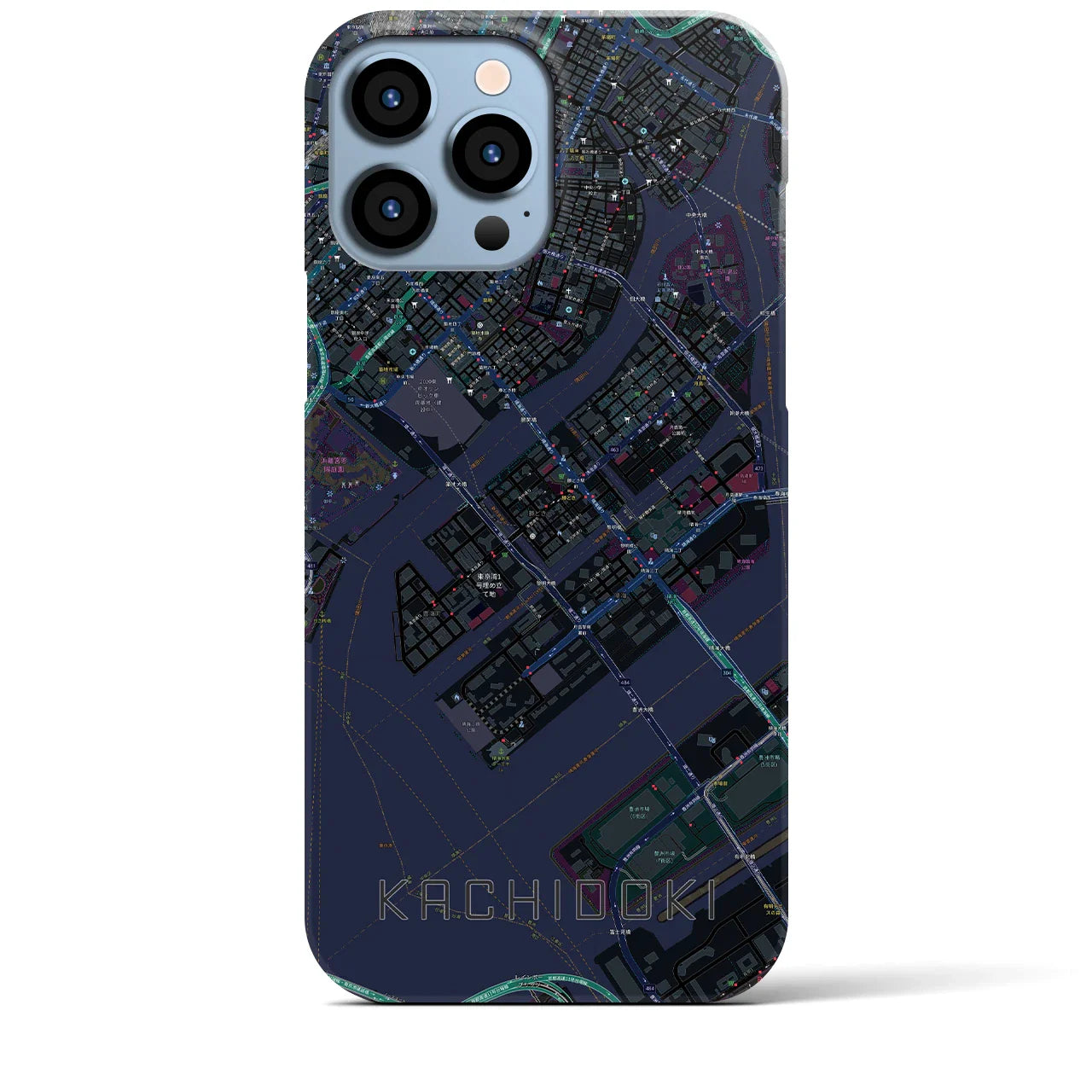 【勝どき(東京都)】地図柄iPhoneケース(バックカバータイプ)