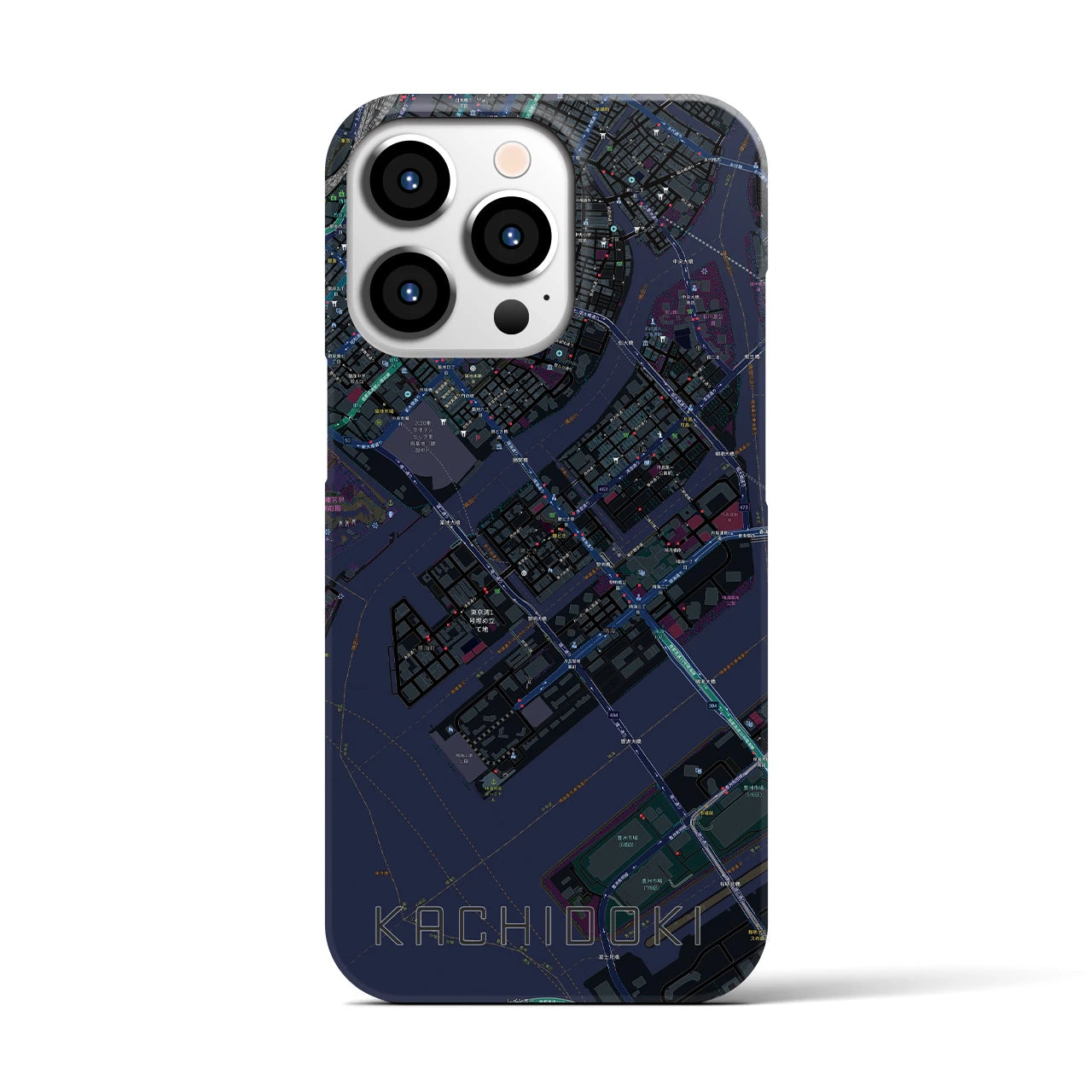 【勝どき(東京都)】地図柄iPhoneケース(バックカバータイプ)