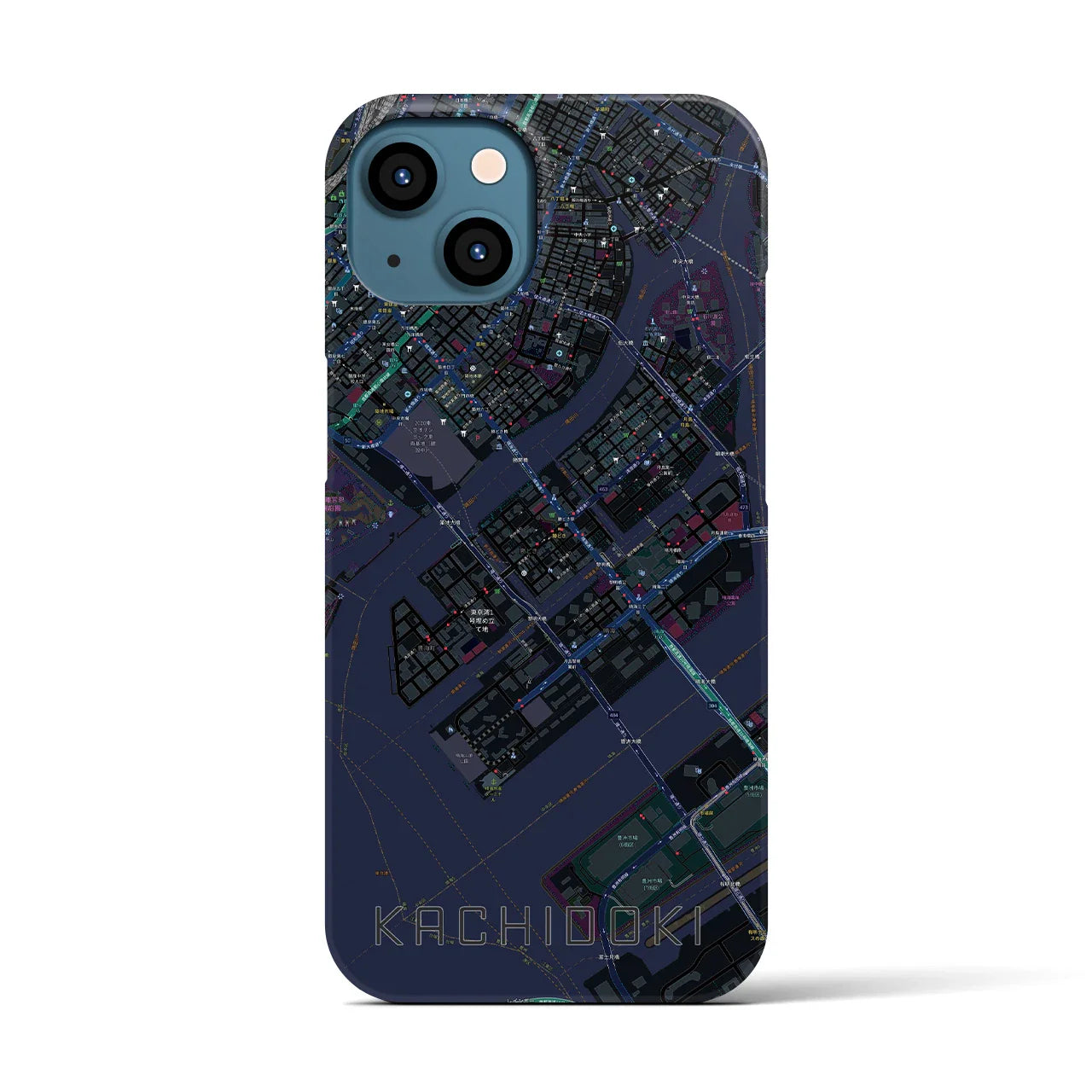 【勝どき(東京都)】地図柄iPhoneケース(バックカバータイプ)