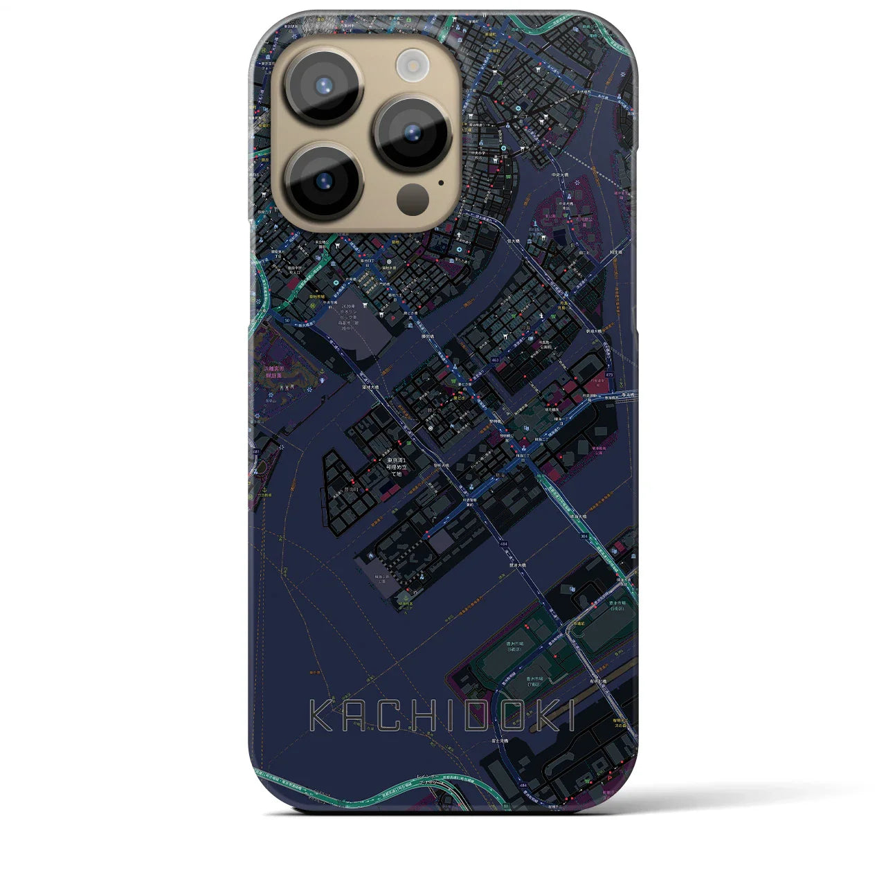 【勝どき(東京都)】地図柄iPhoneケース(バックカバータイプ)