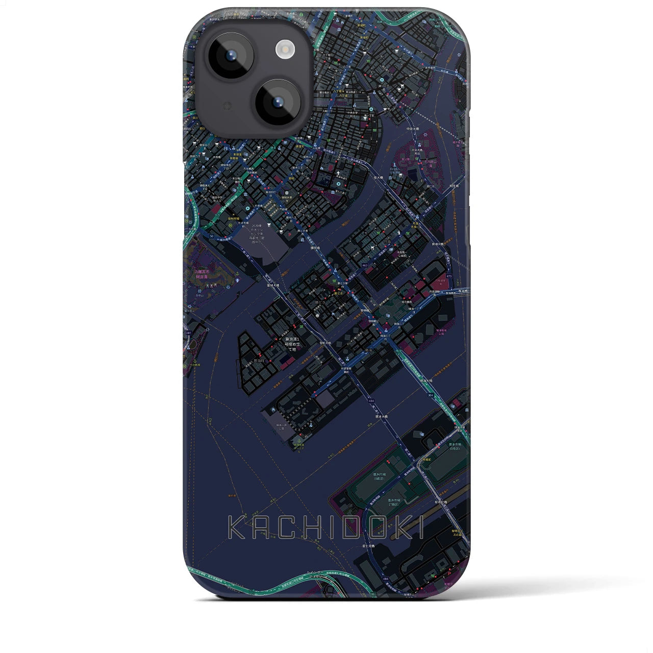 【勝どき(東京都)】地図柄iPhoneケース(バックカバータイプ)