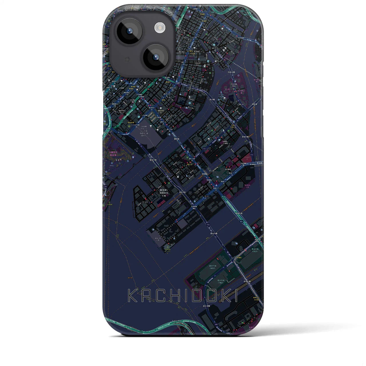 【勝どき(東京都)】地図柄iPhoneケース(バックカバータイプ)