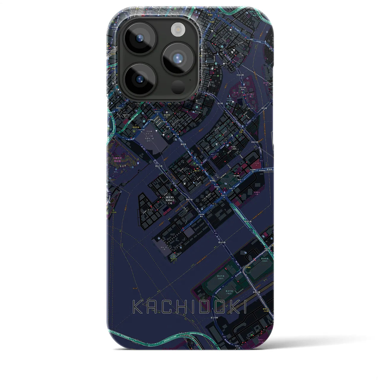 【勝どき(東京都)】地図柄iPhoneケース(バックカバータイプ)