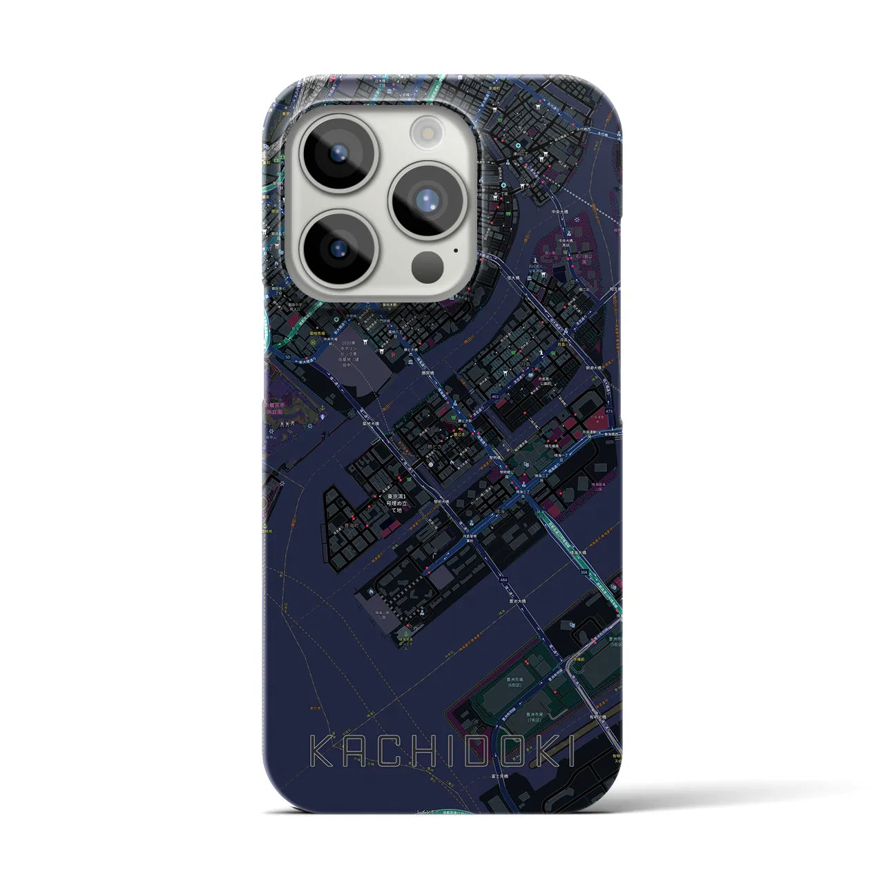 【勝どき(東京都)】地図柄iPhoneケース(バックカバータイプ)