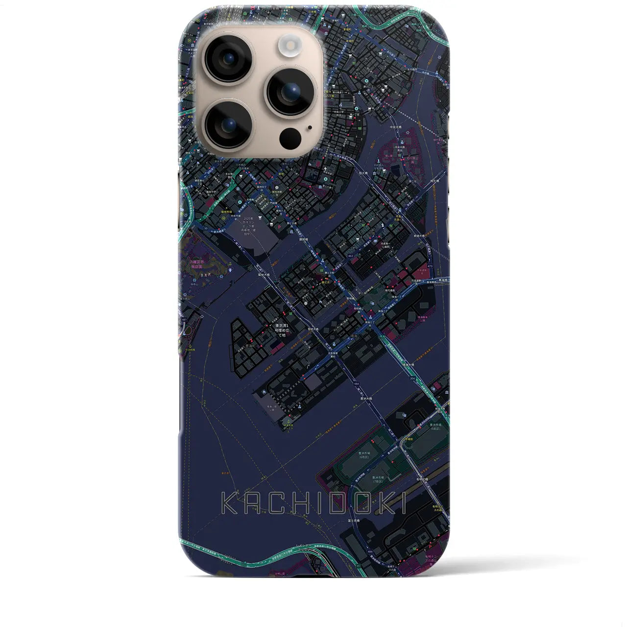 【勝どき(東京都)】地図柄iPhoneケース(バックカバータイプ)