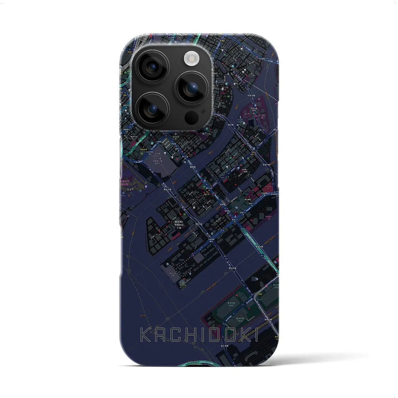 【勝どき(東京都)】地図柄iPhoneケース(バックカバータイプ)