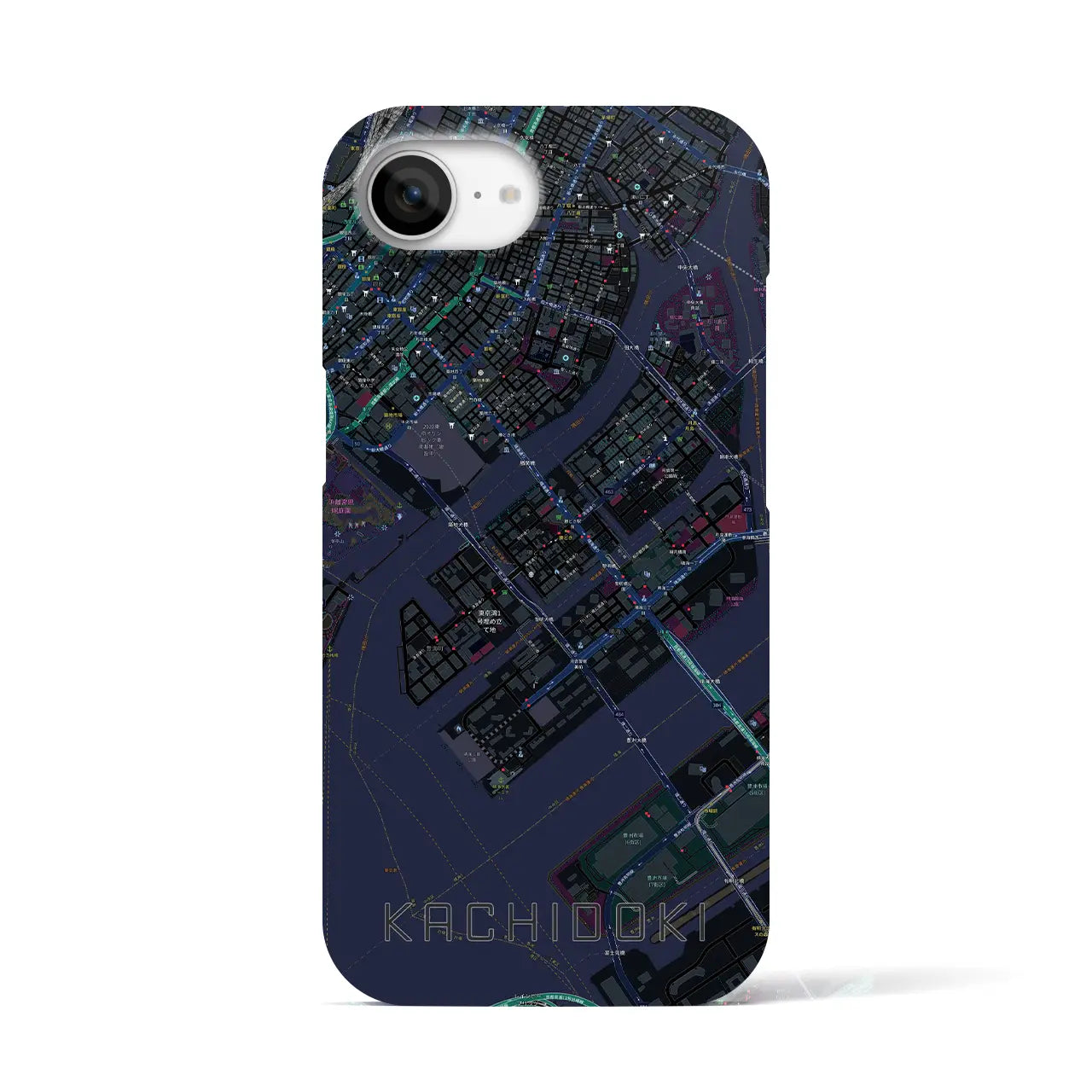 【勝どき(東京都)】地図柄iPhoneケース(バックカバータイプ)