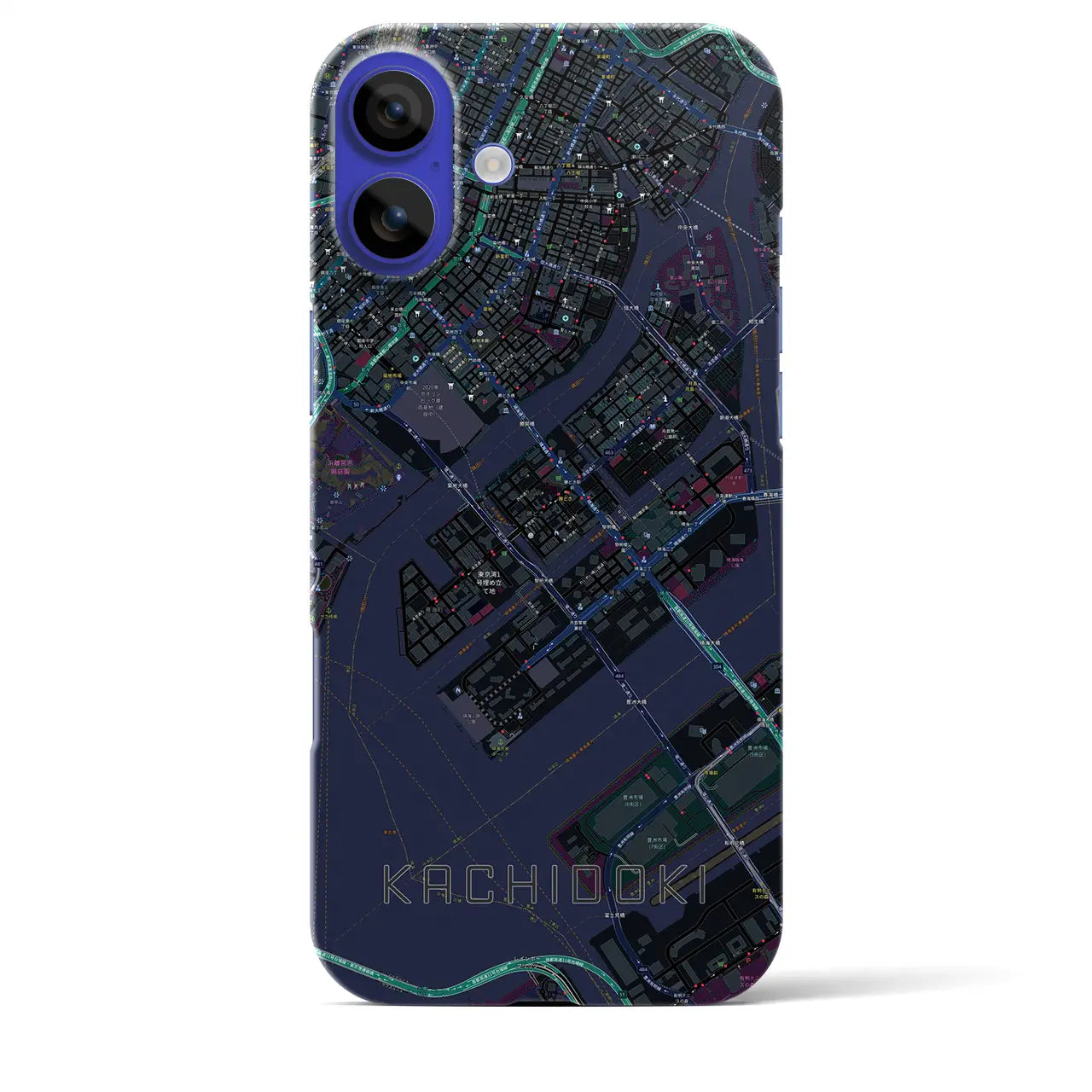 【勝どき(東京都)】地図柄iPhoneケース(バックカバータイプ)