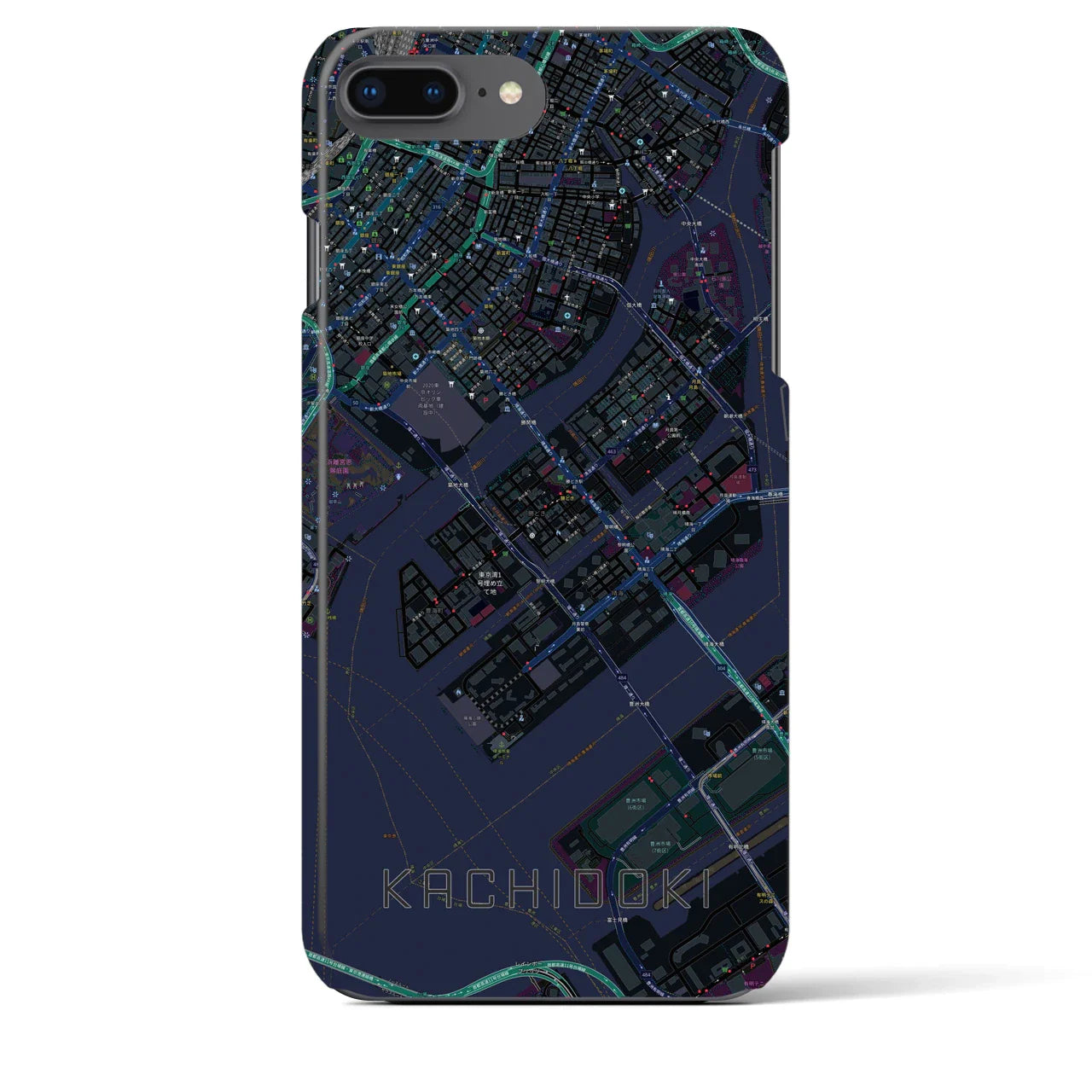 【勝どき(東京都)】地図柄iPhoneケース(バックカバータイプ)