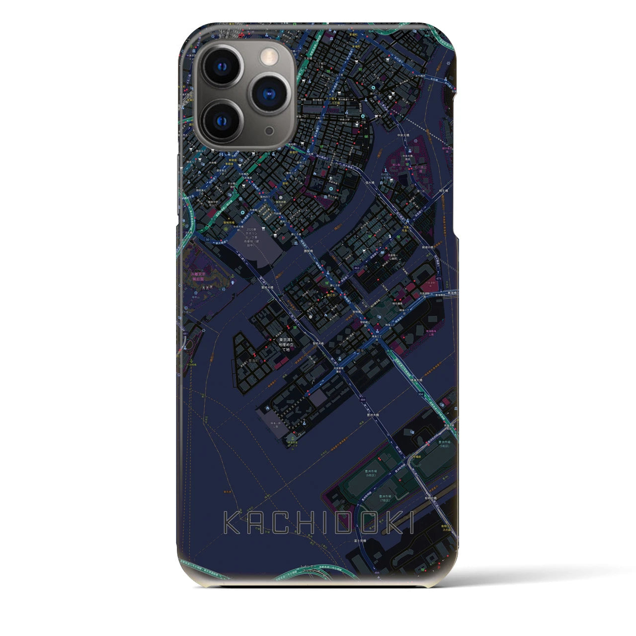 【勝どき(東京都)】地図柄iPhoneケース(バックカバータイプ)