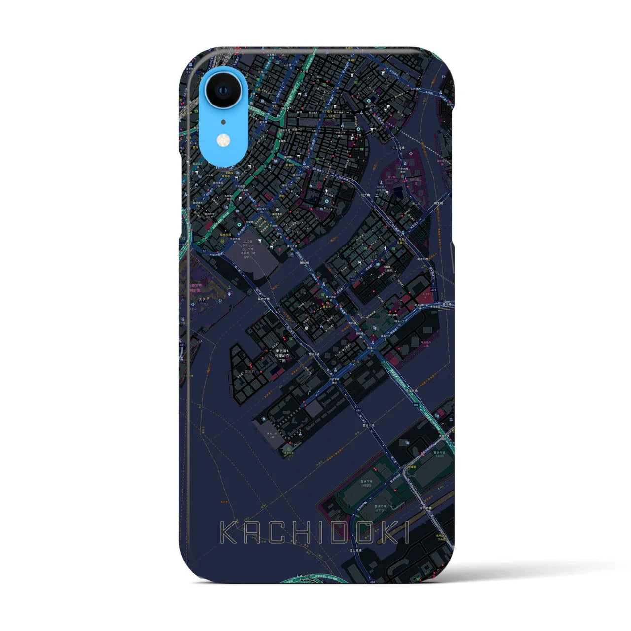 【勝どき(東京都)】地図柄iPhoneケース(バックカバータイプ)