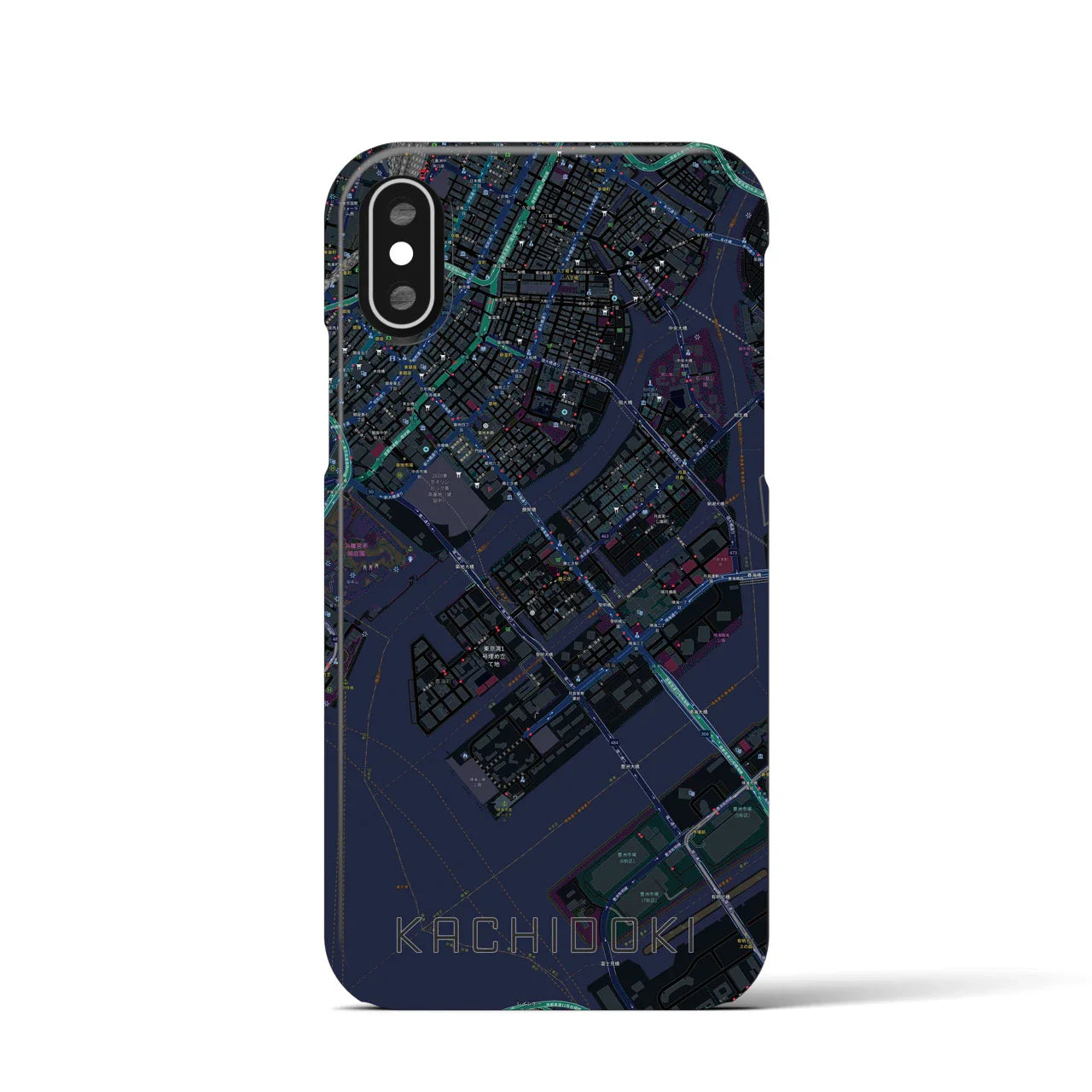 【勝どき(東京都)】地図柄iPhoneケース(バックカバータイプ)