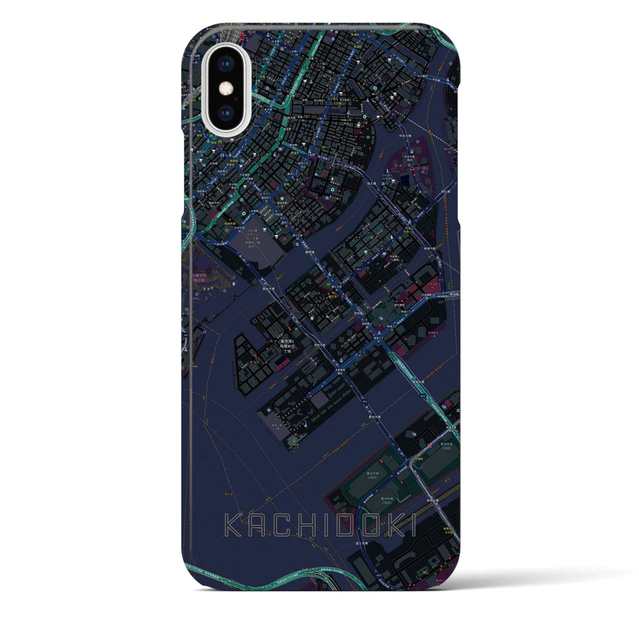 【勝どき(東京都)】地図柄iPhoneケース(バックカバータイプ)