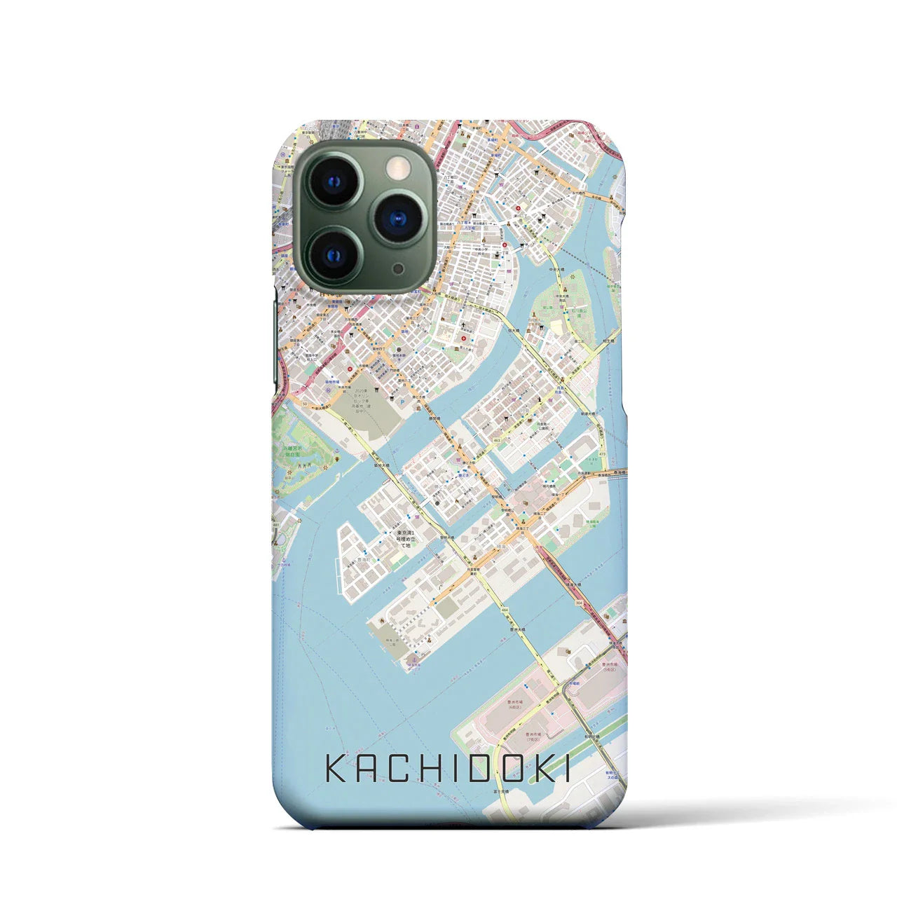 【勝どき(東京都)】地図柄iPhoneケース(バックカバータイプ)