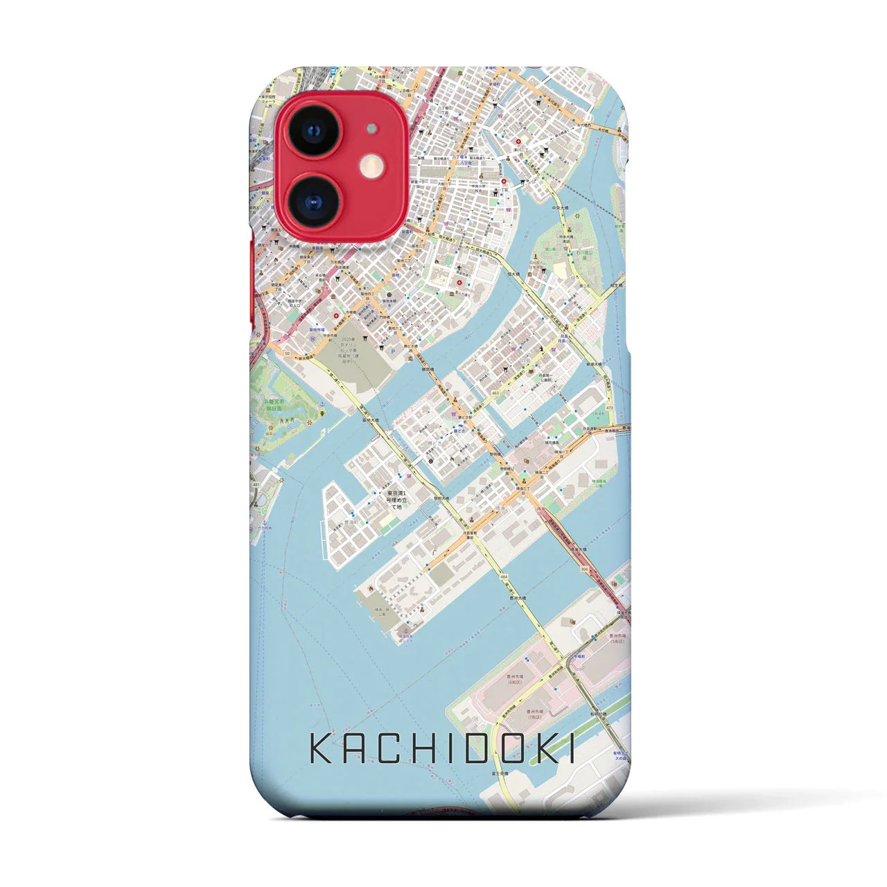 【勝どき(東京都)】地図柄iPhoneケース(バックカバータイプ)