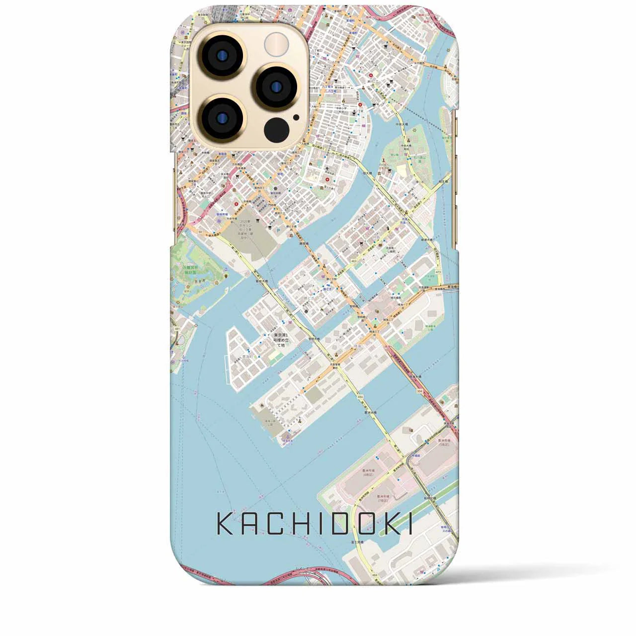 【勝どき(東京都)】地図柄iPhoneケース(バックカバータイプ)