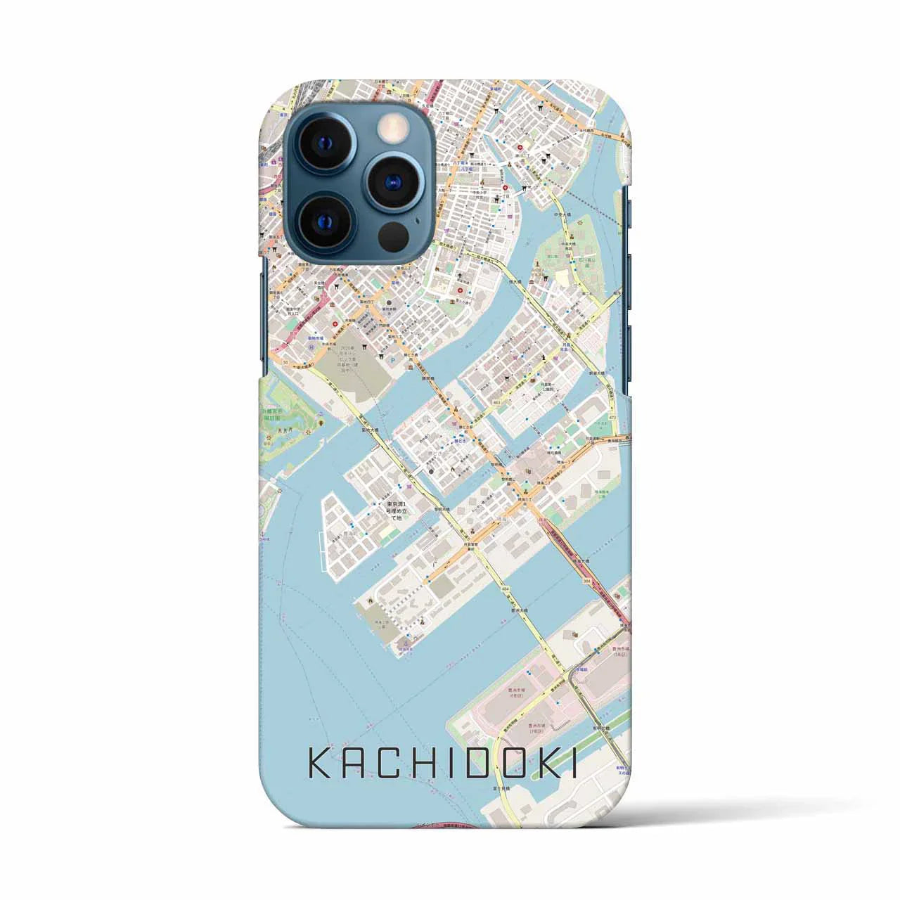 【勝どき(東京都)】地図柄iPhoneケース(バックカバータイプ)