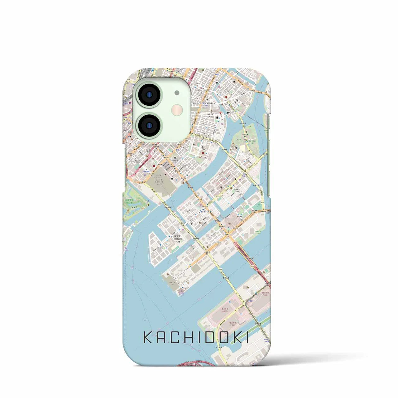 【勝どき(東京都)】地図柄iPhoneケース(バックカバータイプ)