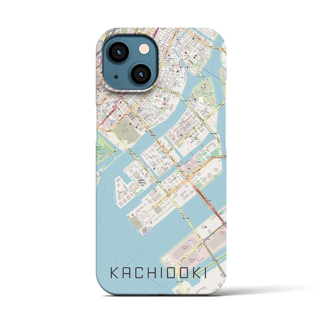 【勝どき(東京都)】地図柄iPhoneケース(バックカバータイプ)