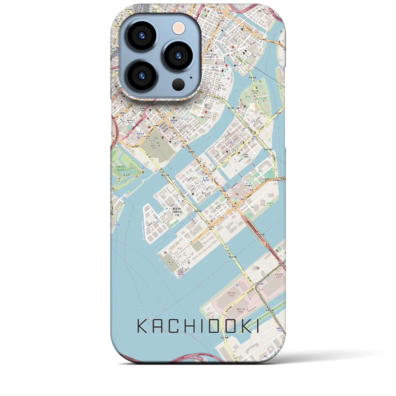 【勝どき(東京都)】地図柄iPhoneケース(バックカバータイプ)