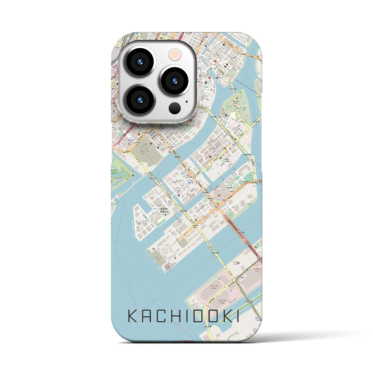 【勝どき(東京都)】地図柄iPhoneケース(バックカバータイプ)