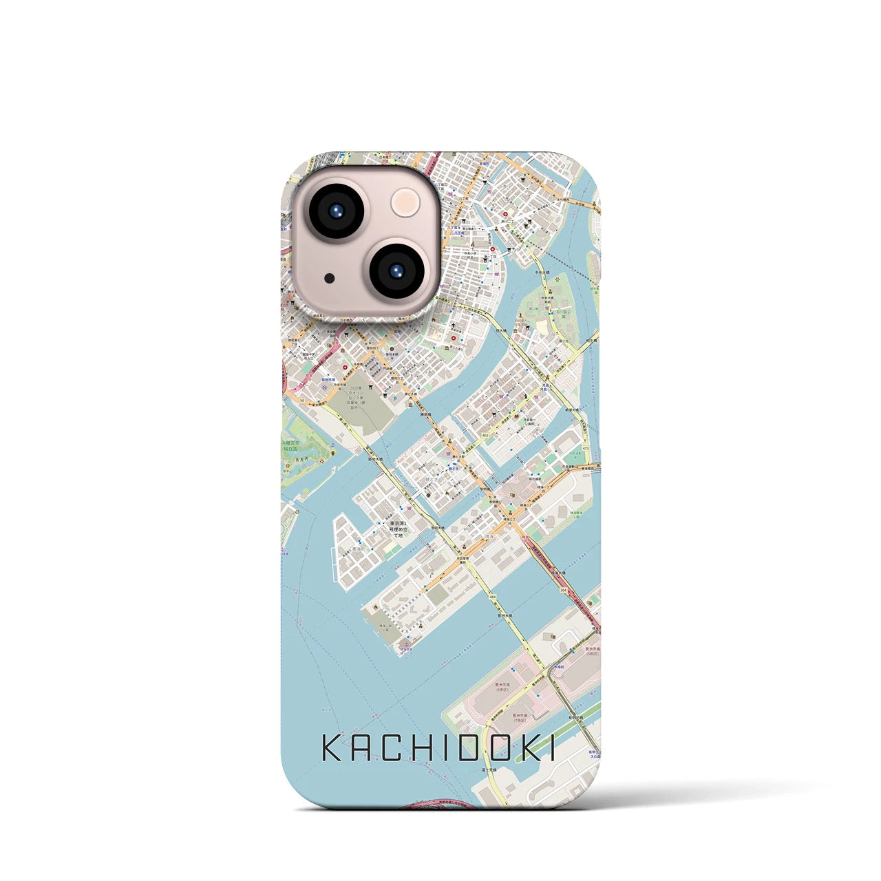 【勝どき(東京都)】地図柄iPhoneケース(バックカバータイプ)