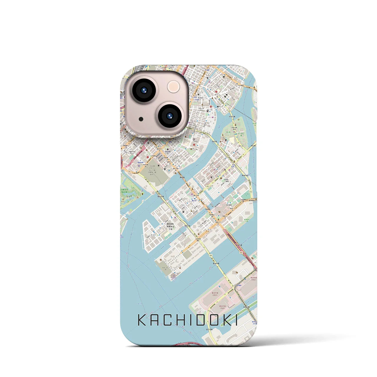 【勝どき(東京都)】地図柄iPhoneケース(バックカバータイプ)