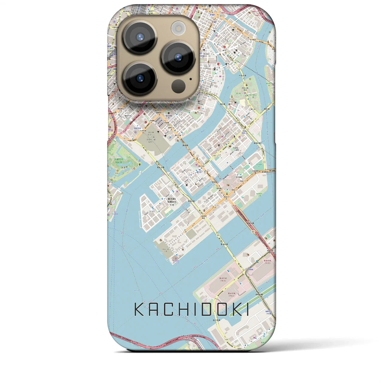 【勝どき(東京都)】地図柄iPhoneケース(バックカバータイプ)