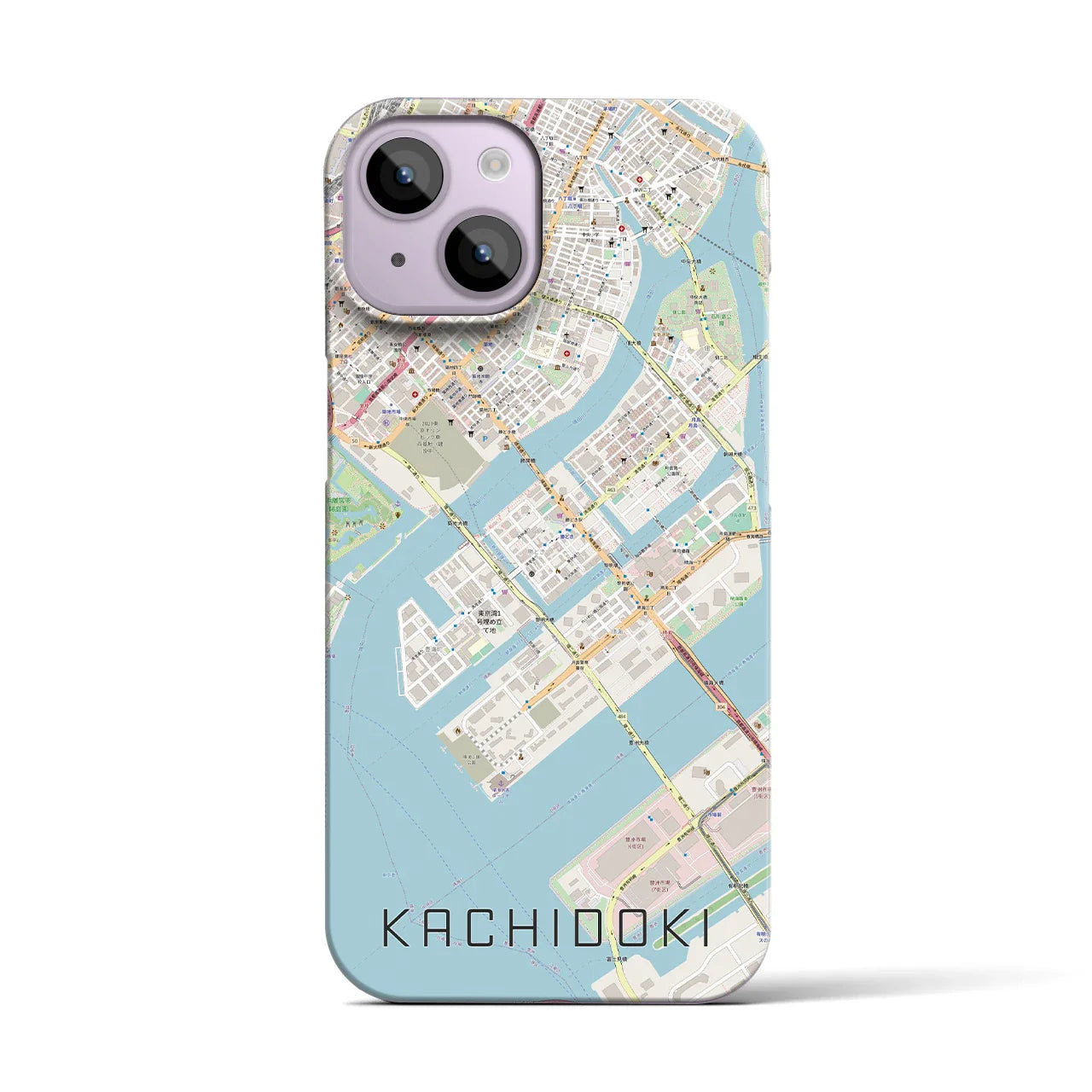 【勝どき(東京都)】地図柄iPhoneケース(バックカバータイプ)