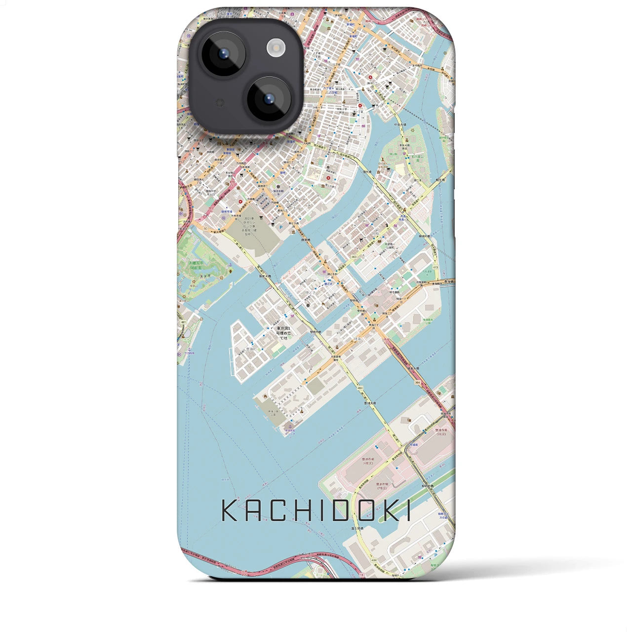 【勝どき(東京都)】地図柄iPhoneケース(バックカバータイプ)