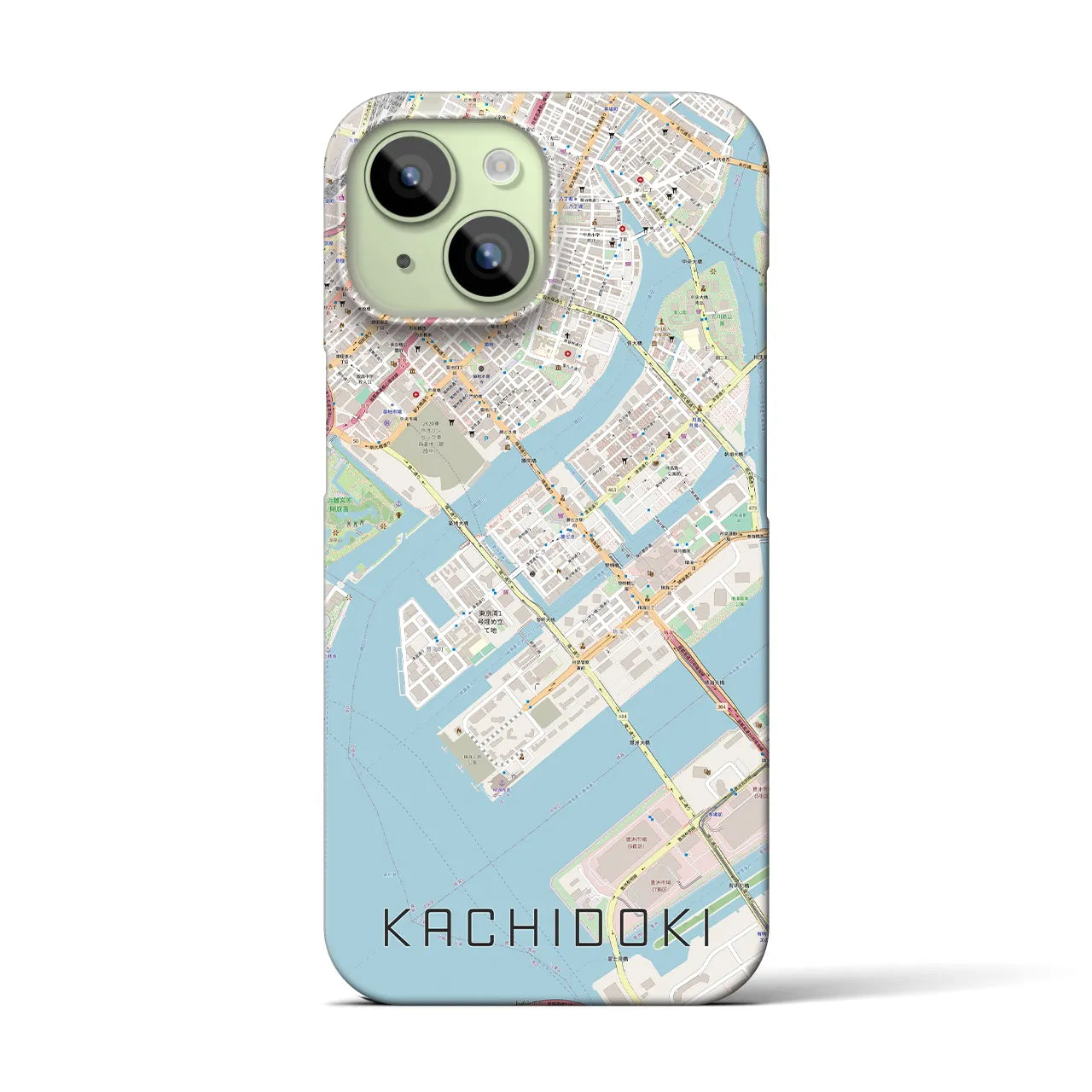 【勝どき(東京都)】地図柄iPhoneケース(バックカバータイプ)