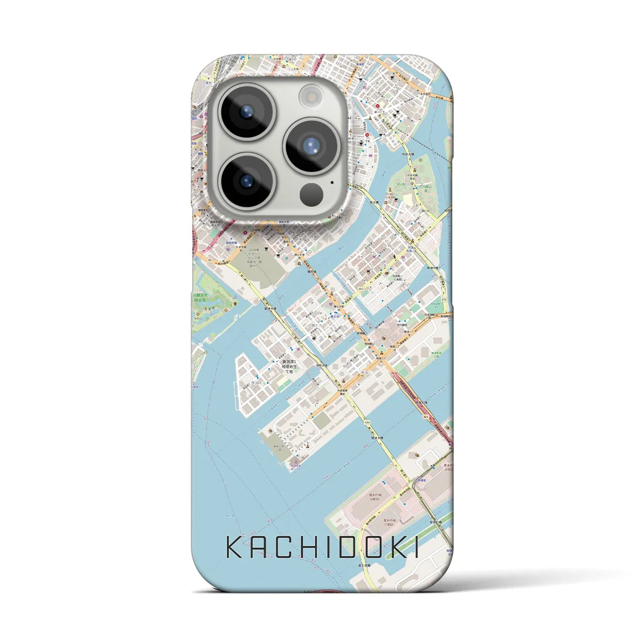 【勝どき(東京都)】地図柄iPhoneケース(バックカバータイプ)