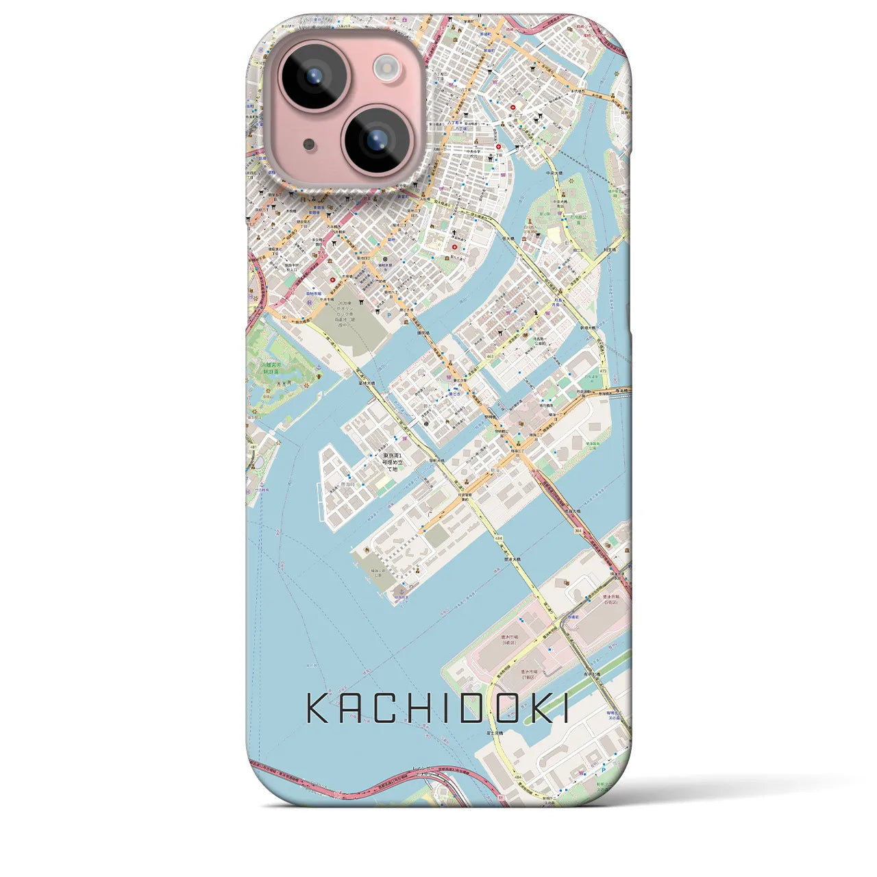 【勝どき(東京都)】地図柄iPhoneケース(バックカバータイプ)