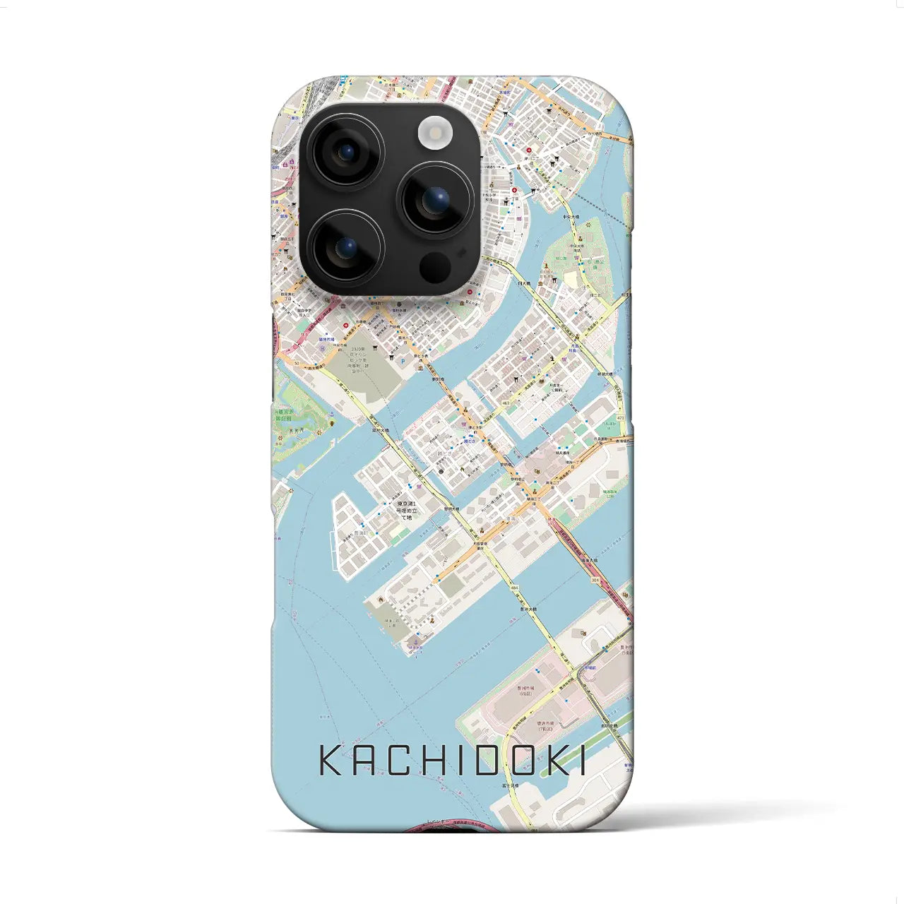 【勝どき(東京都)】地図柄iPhoneケース(バックカバータイプ)