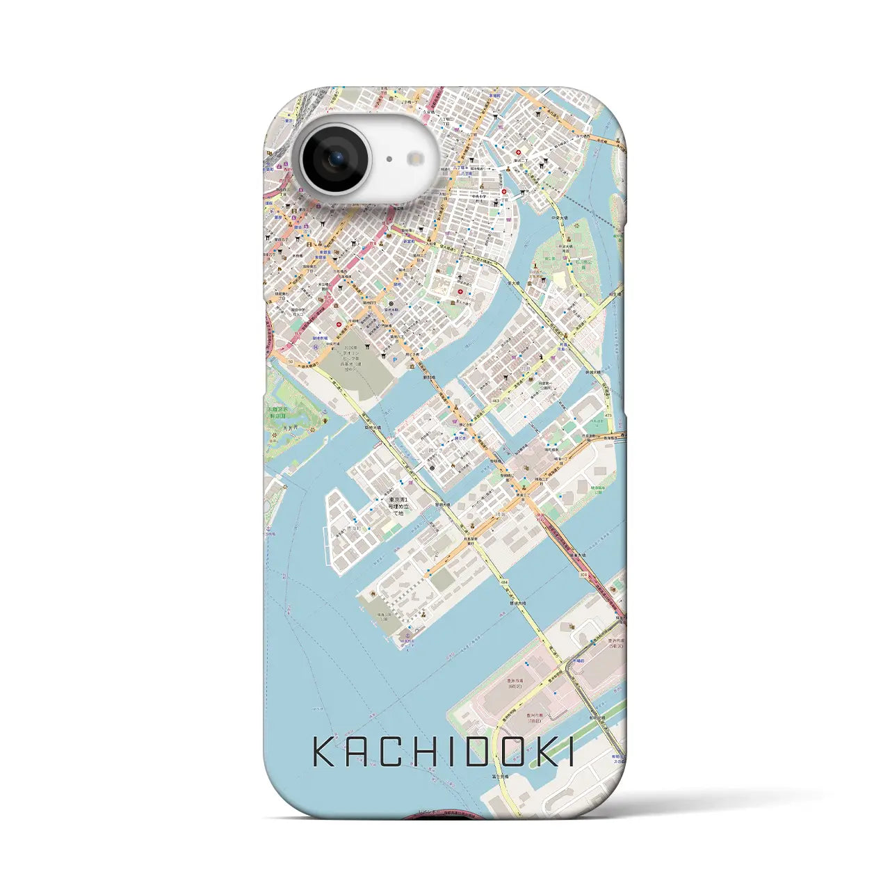 【勝どき(東京都)】地図柄iPhoneケース(バックカバータイプ)