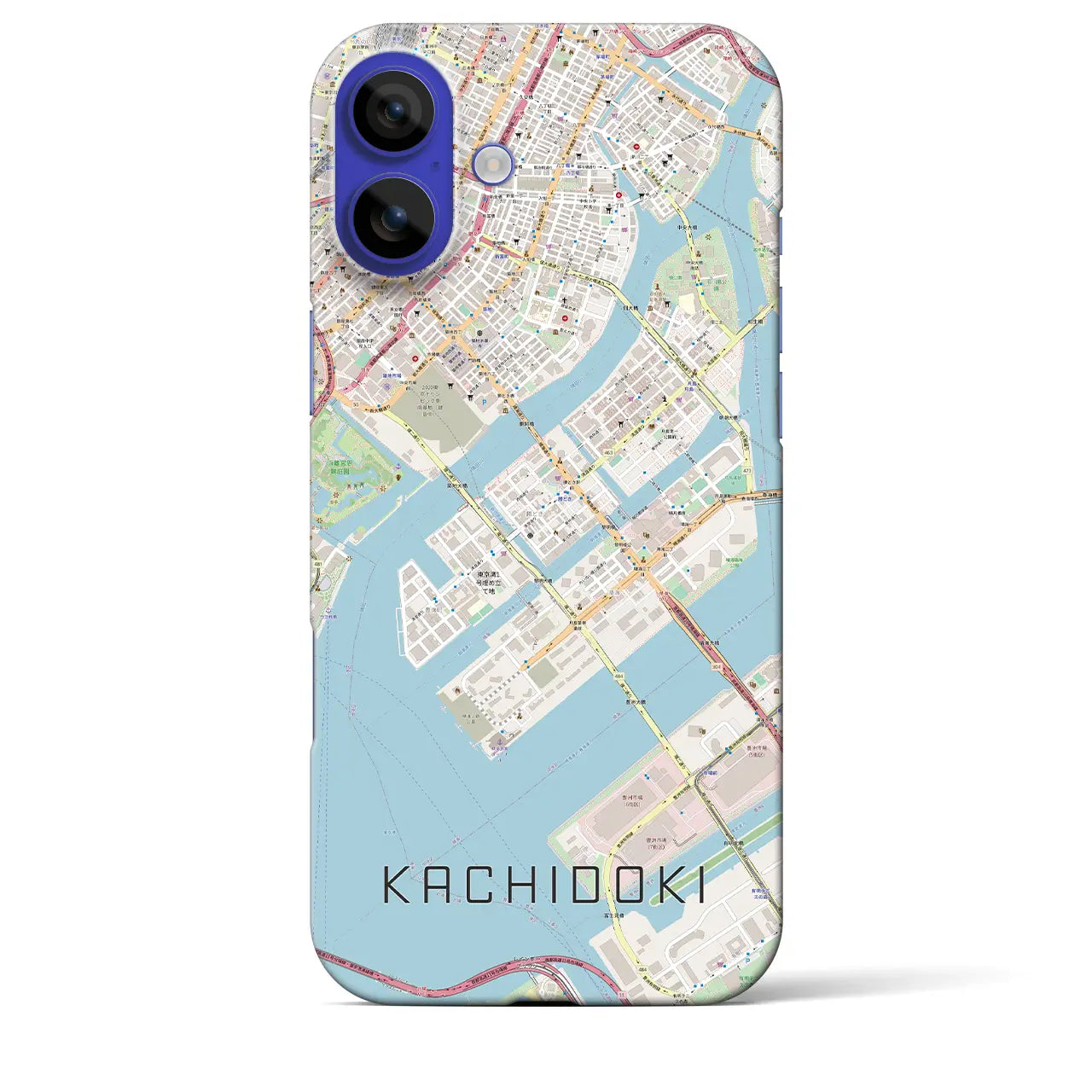 【勝どき(東京都)】地図柄iPhoneケース(バックカバータイプ)